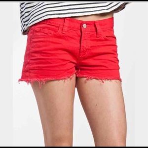 J Brand Cut Off Red Shorts Size 30.